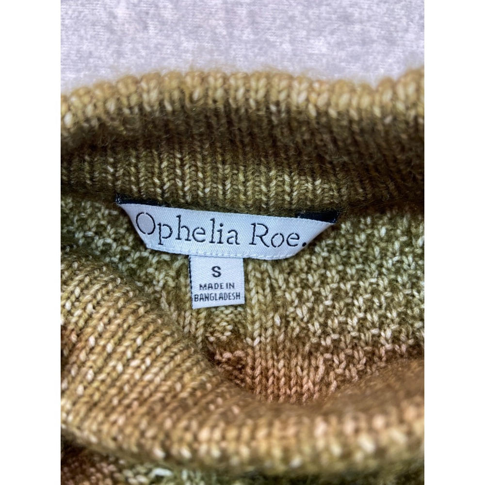 Ophelia Roe Sweater Dress Womens Large Olive Green Cable Knit Long Sleeve Mock N - Picture 6 of 12